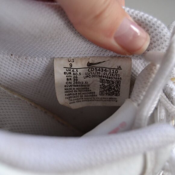 Nike Pink White Sneakers Women's 9 Court Vision Low Top Shoes CD5434-110 - Picture 8 of 10